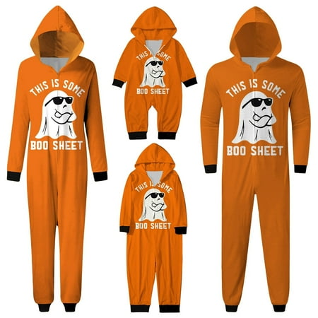 

Halloween Pajamas Cotton Sleepwear Silk Pjs Men Hoodies Pullover Toddler and Big Kids Siblings Jumpsuit for Girls 10-12 Nightgown Girls 6 Orange S