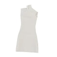 thumbnail image 4 of Vestido ajustado a escala 1/6, minivestido corto con cuello simulado, elegante vestido de verano en miniatura. Blanco, 4 of 9