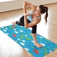 thumbnail image 6 of Blue Dinosaurs Clouds Pattern Hot Yoga Mat Towel Non Slip for Hot Yoga - Quick-Drying Yoga Mat Cover with 4 Corner Pockets with Travel Bag - Hot Yoga Towel Non Slip 70"x26", 6 of 6