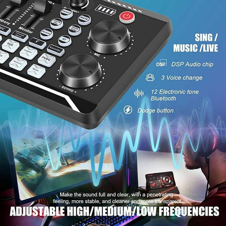 SCHEDA AUDIO LIVE M8 Mixer Audio Bluetooth Mixer Digitale Riduzione