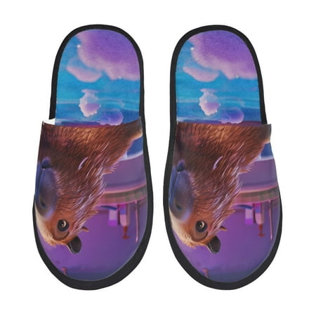 Balery Capybara Bathtub Fun Slient Indoor Furry Fleece Comfort House Shoes Soft Non-Slip Home Shoes Cotton slippers House Slippers-- Medium