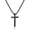 Silver: Cross Pendant 1.2"*0.7", variant on Cross Necklace for Men & Women, Silver Black Gold Stainless Steel Plain Cross Pendant Box Chain Jewelry
