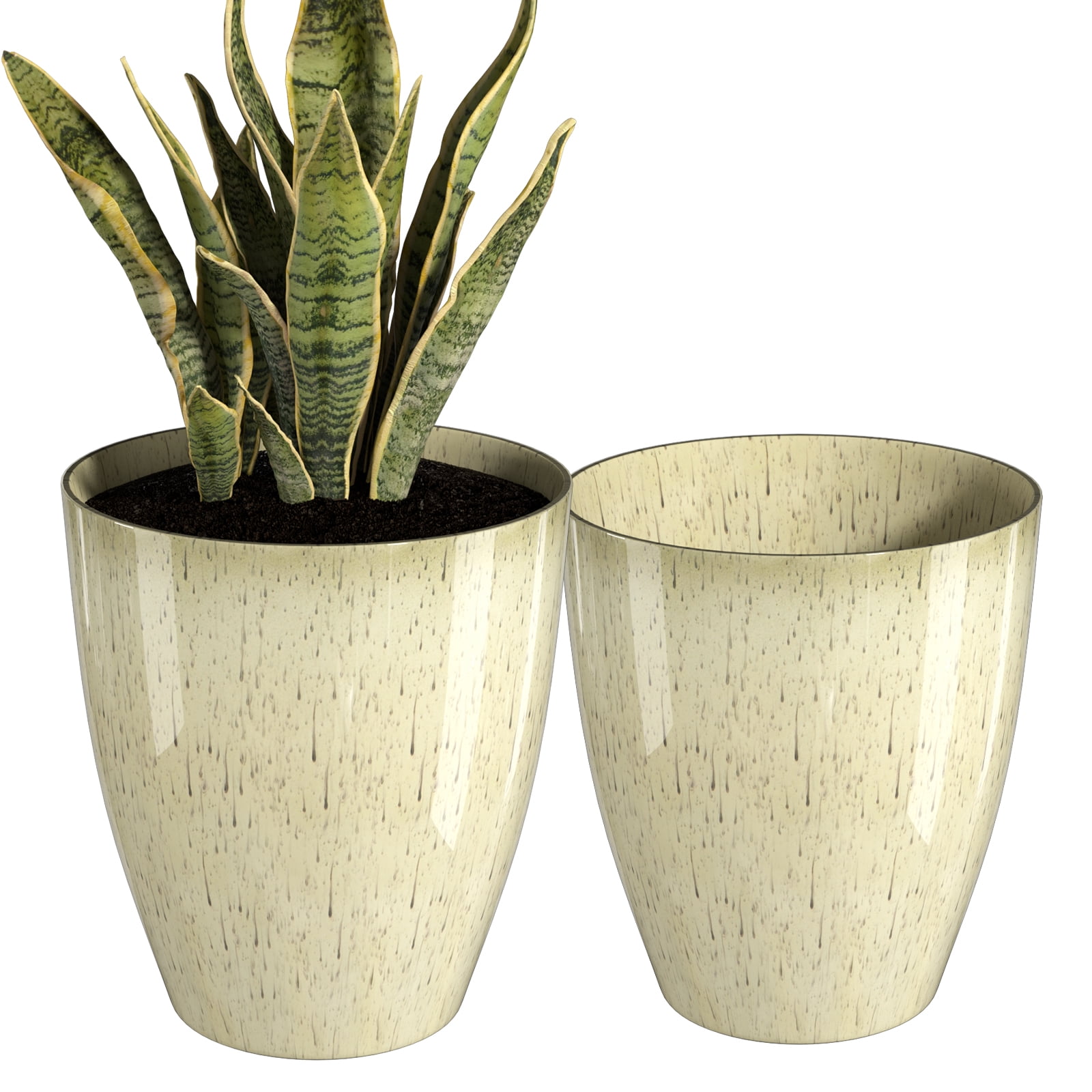 QCQHDU Plant Pots Set of 2 Pack,10 Inch Plant Pot for Indoor and ...