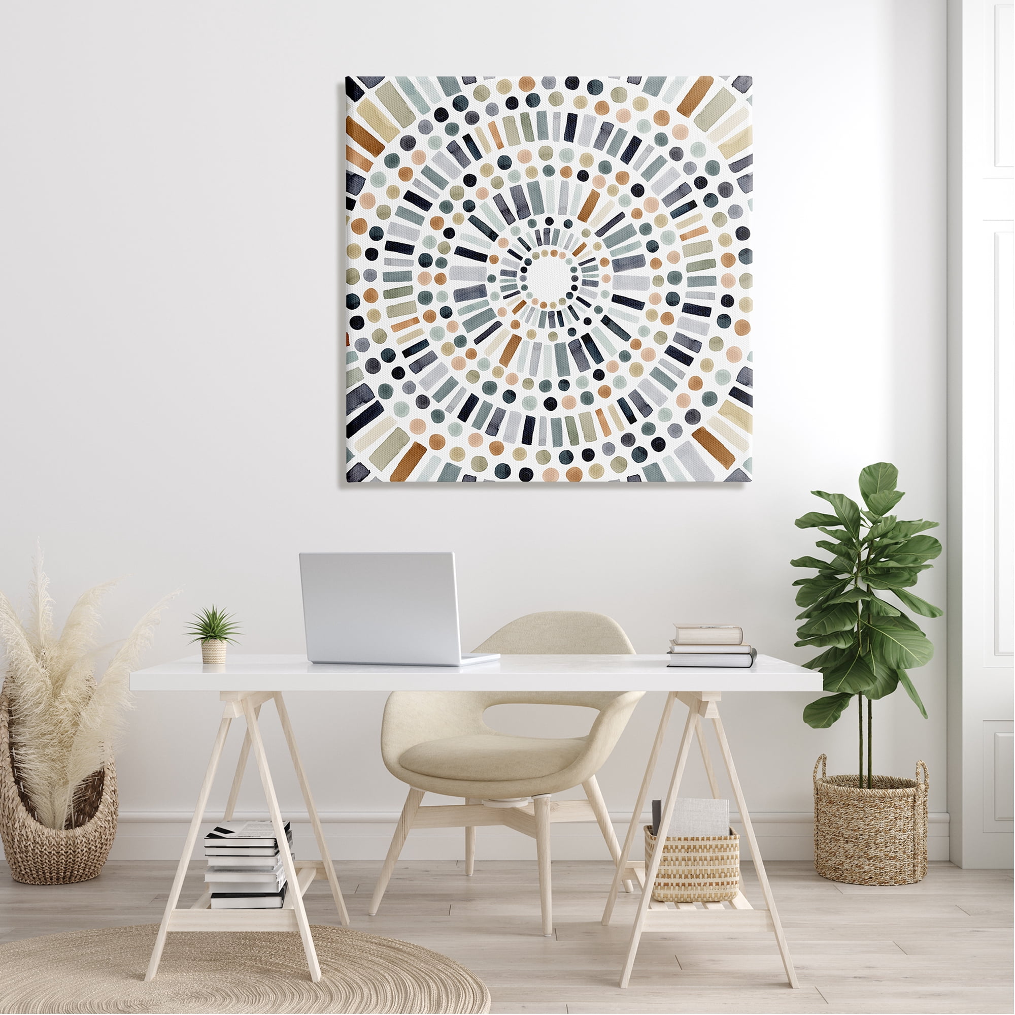 Stupell Industries Bold Rustic Abstract Mosaic Circle Pattern Illustration , 36 x 36, Design by Victoria Barnes