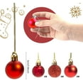 thumbnail image 2 of Taotanxi Christmas Balls Ornaments，24pcs 1.5" Pre-Strung Xmas Tree Decorations，Holiday Hanging Balls-3 Style Shatterproof Birthday Halloween Holiday Wedding Christmas Ornaments(Rose Red), 2 of 8