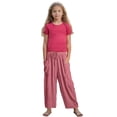 thumbnail image 7 of Lenpel Girls' Wide Leg Pants Baggy Elastic Waist Drawstring Casual Pants Trendy Loose Trousers with Pockets 5-14 Y, 7 of 7