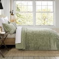 thumbnail image 3 of Juego de colcha RECYCO Luxury Velvet Full Queen con 2 fundas de color verde salvia, 3 of 6