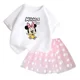 thumbnail image 3 of Conjunto de 2 piezas de camiseta y falda de algodón para niña, falda tutú de princesa de ballet esponjosa, traje de falda de encaje para fiesta de cumpleaños y boda, 3 of 5