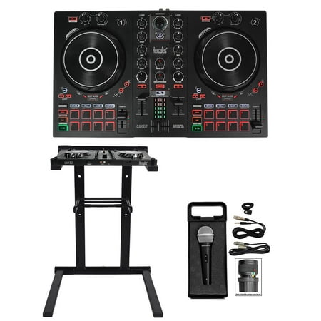Hercules DJ CONTROL INPULSE 300 8-Pad DJ Controller w Sound Card+Stand+Mic