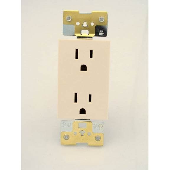 Leviton AC215-Q 15 Amp, 125 Volt, NEMA 5-15R, Acenti Duplex Receptacle, Premium Grade, Self Grounding, Quartz