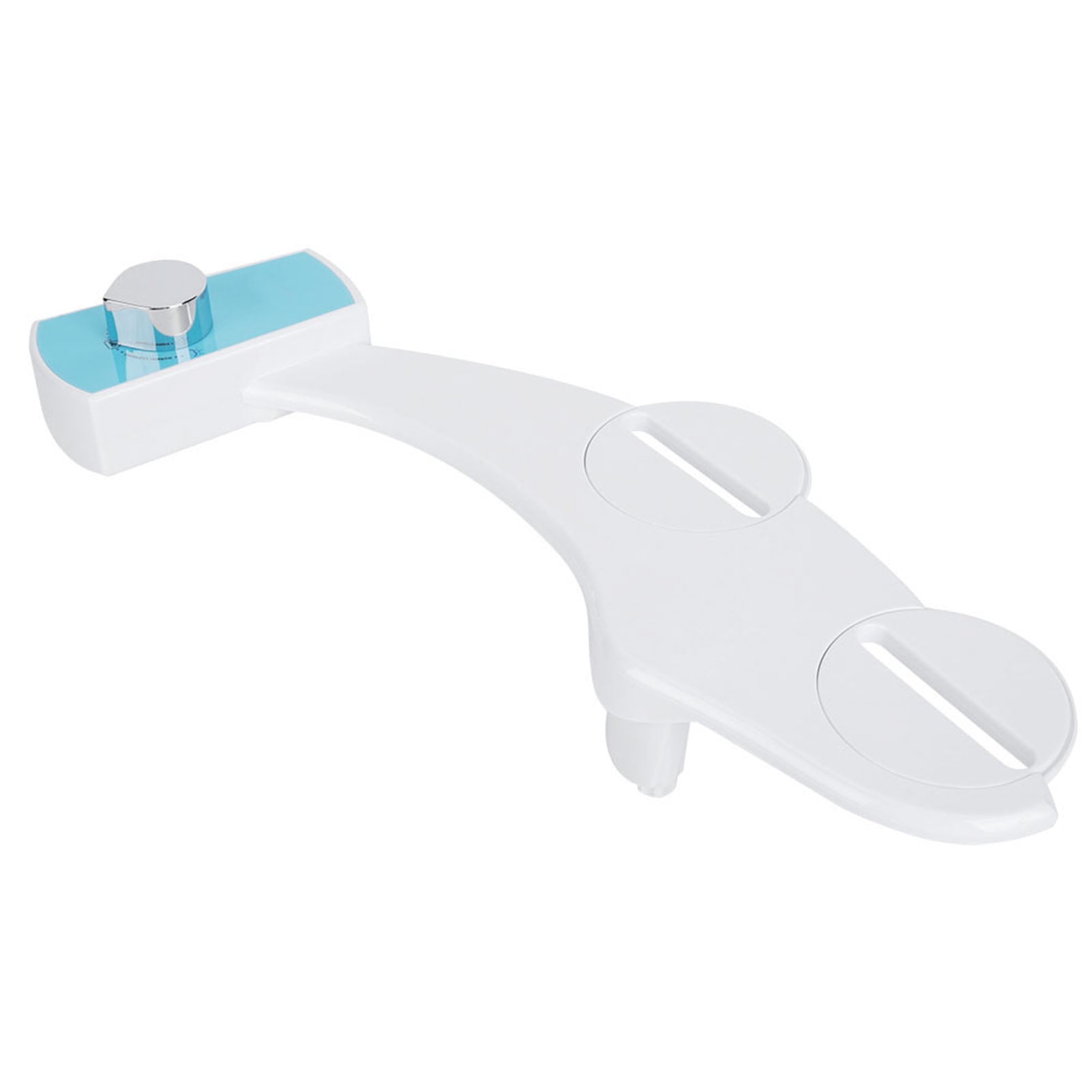 M Buder Non-Electric Bidet Toilet Seat Attachment with Hot and Cold Water Mechanical Spray, US Adapter Included, White