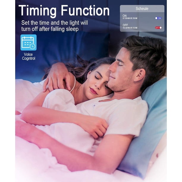 16.4 pies para dormitorio, sincronización de música, temporización, bricolaje, control remoto e inteligente de aplicaciones, 16 millones de colores, tiras RGB inteligentes para TV, bar, cocina