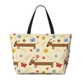 thumbnail image 2 of Easygdp Dachshund Dog And Flower Bolsa de Viaje de Playa de Gran Capacidad, Bolsa Tote Perfecta para la Playa, Escapadas de Fin de Semana y Viajes, 2 of 7