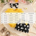thumbnail image 3 of Baby Onesies Girl Baby Girl Clothes Mommy's Little Girl Heart Print Fly Sleeve Top Shorts Hairband 3-Piece Outfit, 3 of 8