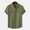 Army Green, variant on WIZUTIZ Mens Cotton Linen Shirt Button Down Short Sleeve Lapel Breathable Blouses Summer Work Dress Tops with 2 Pockets