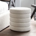 thumbnail image 2 of Helix Round Accent Ottoman in Ivory Boucle fabric by Diamond Sofa, 2 of 5