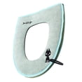 thumbnail image 5 of Monstrate Cubierta de inodoro de terciopelo de cuero cálido de gato de dibujos animados, almohadilla de tapa de asiento, alfombrilla de invierno de baño Juegos de accesorios de baño Verde Monstrate JJ17950-04B, 5 of 5