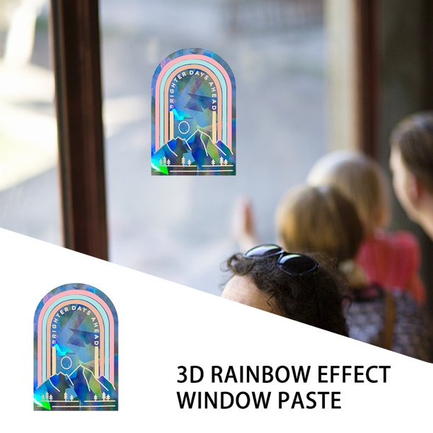 Tmvgtek Pegatinas De Ventana De Arcoíris 3D, Pegatinas De Cristal Reflectante De Mariposa Estrella Para El Hogar (4) Tmvgtek Para estrenar
