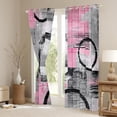 thumbnail image 3 of Feelyou Pink Abstract Ombre Blackout Curtains Set of 2 (52x84 Each), Square Circle Geometric Window Curtains, Teen Kid Child Adult Curtains and Drapes, Blackout Curtains Room Decor, 3 of 6