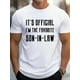 thumbnail image 1 of favorite son in law pure cotton men's T-shirt comfort fit, Men's Comfy T-shirt, Crew Neck, Short Sleeves, Graphic Tee Men's Summer Outdoor Clothes, Men's Clothing, Tops For Men, Casual Sporty Tee, 1 of 8