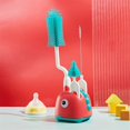 thumbnail image 4 of Silicone Bottle Brush Cleaning Brush Special Draining Rack for Newborn Baby Long Handle Rinse Nipple Cleaning Set A, 4 of 5