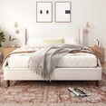 thumbnail image 2 of Noble House King Size Bed Set, Upholstered Platform Bed with Wingback Headboard,white, 2 of 9