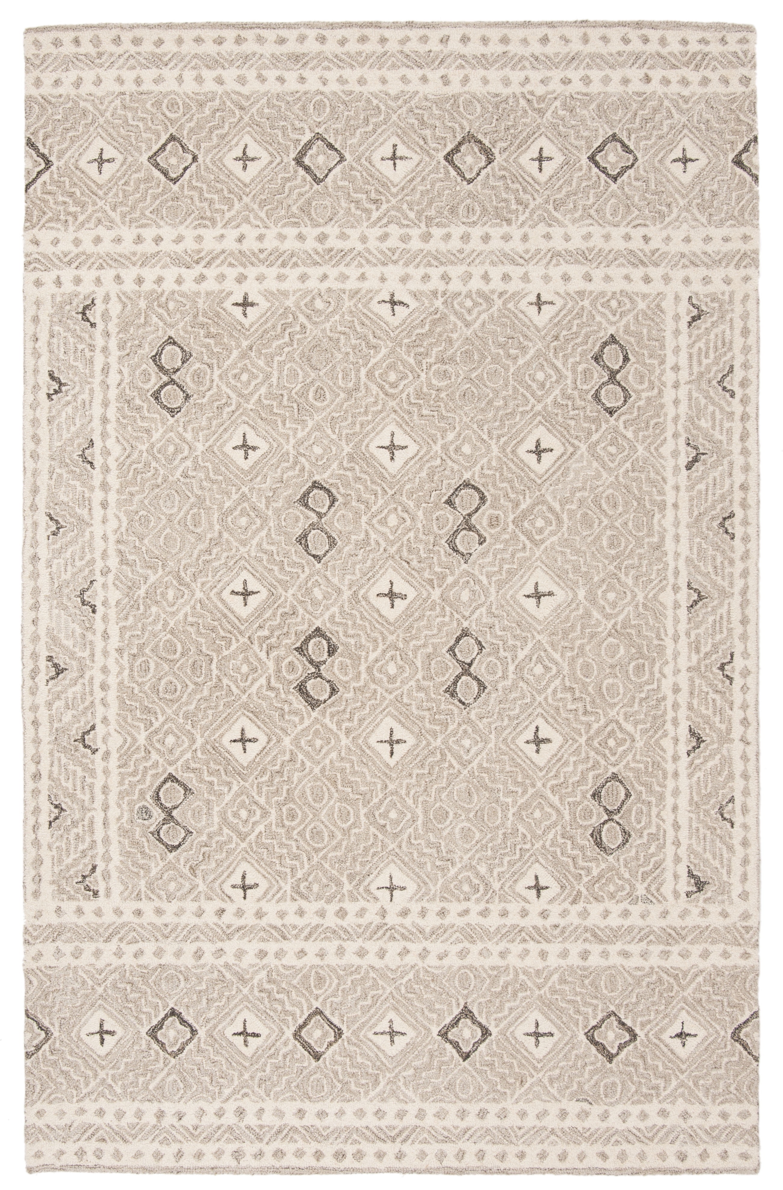 SAFAVIEH Micro-Loop Aditya Abstract Geometric Area Rug, Grey/Ivory, 5' x 5' Square