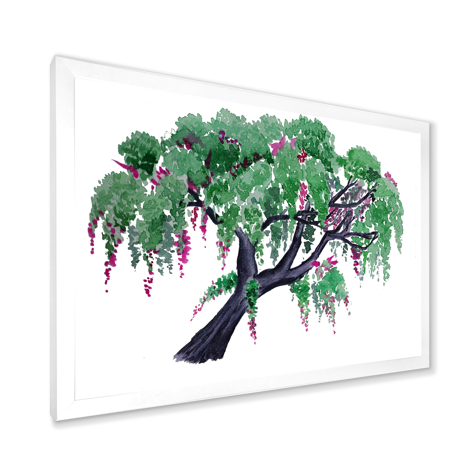 Designart 'A Lonely Tree of Wisteria' Traditional Framed Art Print