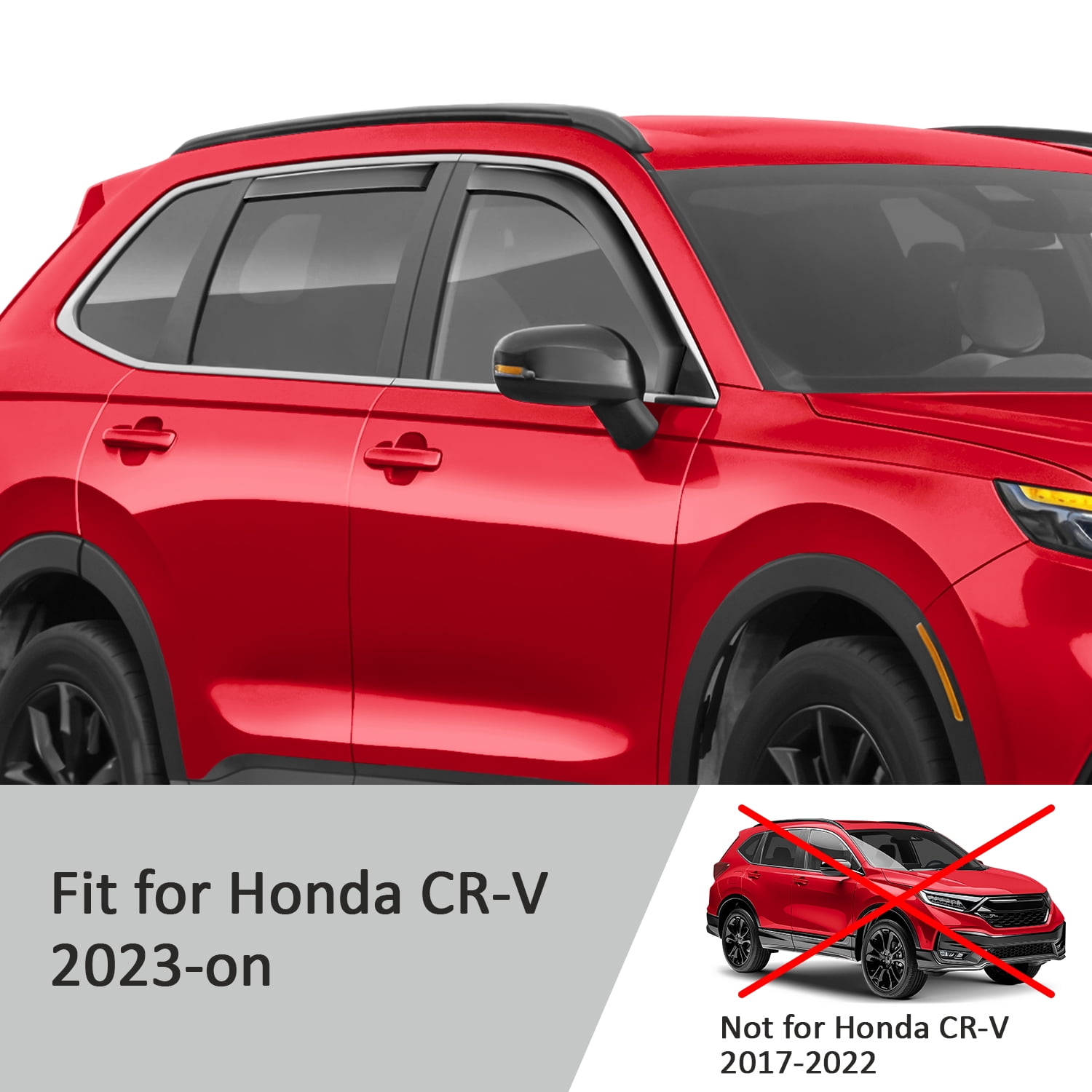 Voron Glass in-Channel Extra Durable Rain Guards for Honda CR-V (CRV) 2023-2026, Window Deflectors, Vent Window Visors, 4 Pieces - 200740