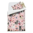 thumbnail image 2 of French Bulldog Dog Pattern with Flowers Duvet Cover and Pillowcase Set for Single Bedding, Bedroom Accessories for Kids Teens, 2 of 5