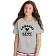 thumbnail image 3 of Chickens Make Me Happy Funny Country Crewneck T Shirts Boy Girl Teen Brisco Brands L, 3 of 6
