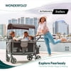 GDBSZ W4 Original Quad Stroller Wagon Featuring 4 High Face-to-Face Seats with 5-Point Harnesses Easy Access Front Zipper Door and Removable UV-Protection Black