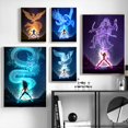 thumbnail image 2 of Póster de Anime de Saint Seiya, arte de pared de neón, decoración Kawaii para habitación, póster de lienzo, poder de Andrómeda, Pegaso, decoración del hogar Qiuyongming unisex, 2 of 2