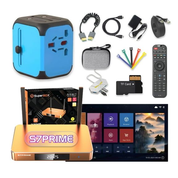 SuperBox 2025 S7PRIME New color scheme,8-Piece Set of Portable Audio Equipment,4GB DDR, 64GB eMMC storage