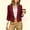 Wine, variant on Hueook Crop Blazer Women Slim Fit Business Casual Quarter Sleeve Lapel Open Style Suit Short Jacket Jacket with Pockets Coffee S