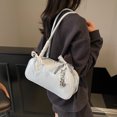 thumbnail image 4 of Bolso de mano tipo baguette para mujer, versátil, sencillo y elegante, con textura de alta calidad y estilo nicho francés, con lazo de seda y bufanda, para debajo del brazo., 4 of 5