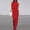 Red, variant on HOMBOM Jumpsuits for Spring Green Sleeveless Round Neck Solid Color Wide-leg Jumpsuit M