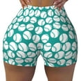 thumbnail image 2 of Lsque Green Baseball Pattern High Waisted Biker Shorts for Women-Tummy Control Fitness Athletic Workout Running Yoga Gym Shorts,Moisture-Wicking-XX-Large, 2 of 9