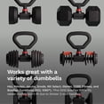 thumbnail image 4 of Jayflex Hyperbell Dumbbell Converter - Convert Dumbbells to Barbell Set and Kettlebell for Home Fitness - Adjustable & Up to 200 lb Capacity Weight Barbell for Weight Lifting, 4 of 12