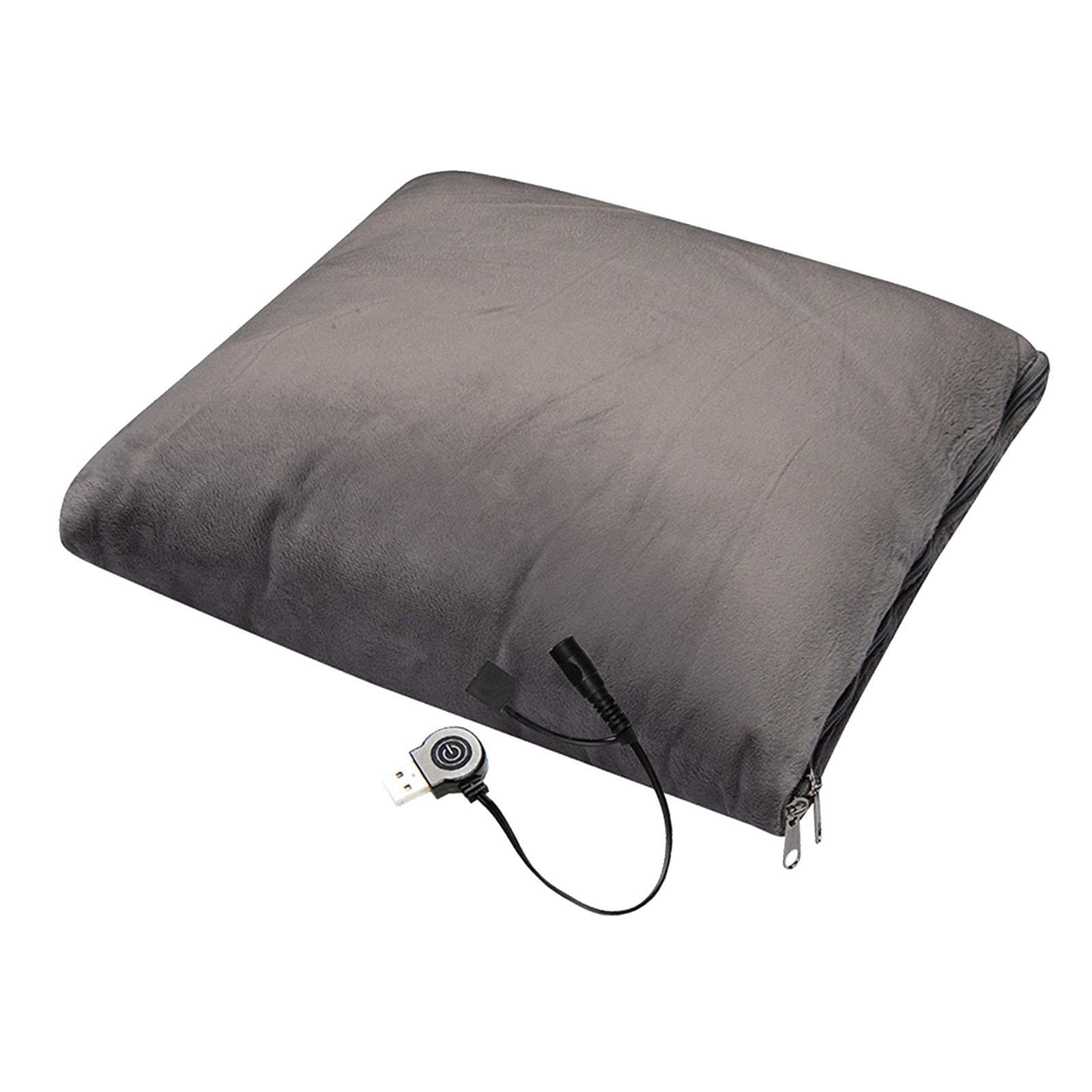 TISHITA Heated Pillow Blanket Electric Heating Pad Folding Soft Heated Cushion Portable Heating Pillow for Indoor Home Birthday Gifts grey