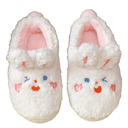 

PIKADINGNIS Women Cute Bunny Slippers Warm Winter Animal Memory Foam Fleece Plush Slipper Indoor Outdoor Closed Heel Shoes