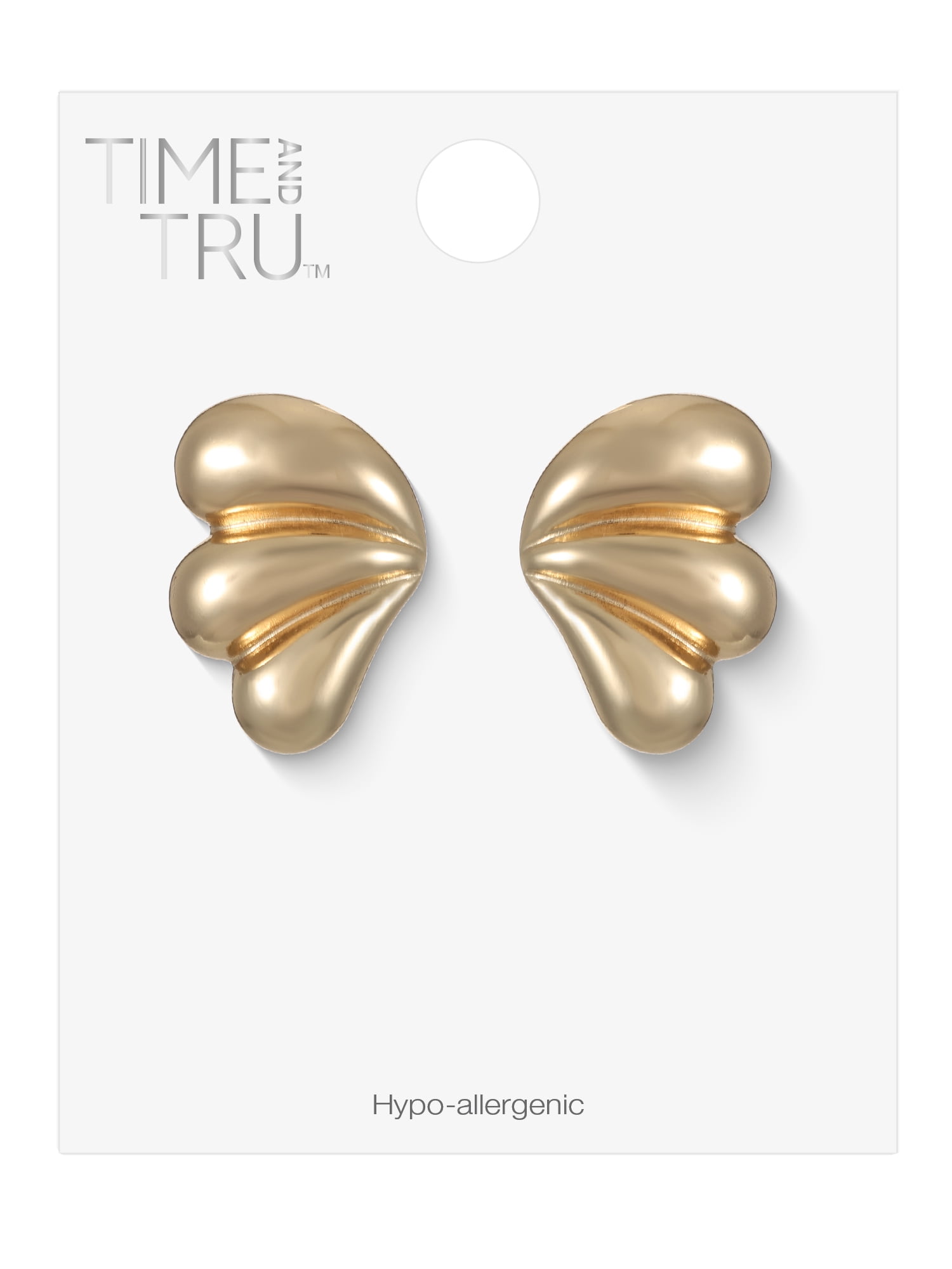 Time and Tru Gold Statement Stud Earrings