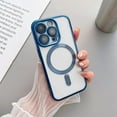 thumbnail image 1 of SaniMore for iPhone 14 Pro Max Magnetic Case Support Wireless Charging, Rugged PC Transparent Cover with Tempered Glass Camera Lens Protector & Dust Proof Net Shockproof Protective Shell, Deep Blue, 1 of 6