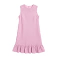 thumbnail image 5 of LIaqionyy Striped Sleeveless Dress for Women Crewneck Sundress Ruffle Flowy Summer Beach Mini Tank Dresses, 5 of 6