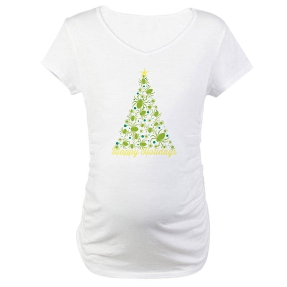 CafePress - Spider Christmas Tree Maternity T Shirt - Cotton Maternity T-shirt, Cute & Funny Pregnancy Tee