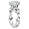thumbnail image 3 of Veda Jewel 14K White Gold Plated Ring with 2.04 Ct Emerald Cut Lab-Created - Butterfly and Bee Vine Twist Engagement Ring - Solitaire Lab-Created Ring for Wedding Ceremony or Special Occasion, 3 of 6