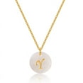 thumbnail image 7 of Gold Plated Brass Natural Bead Necklace 26 Letters Classic Joker Simple Clavicle Chain, 7 of 7
