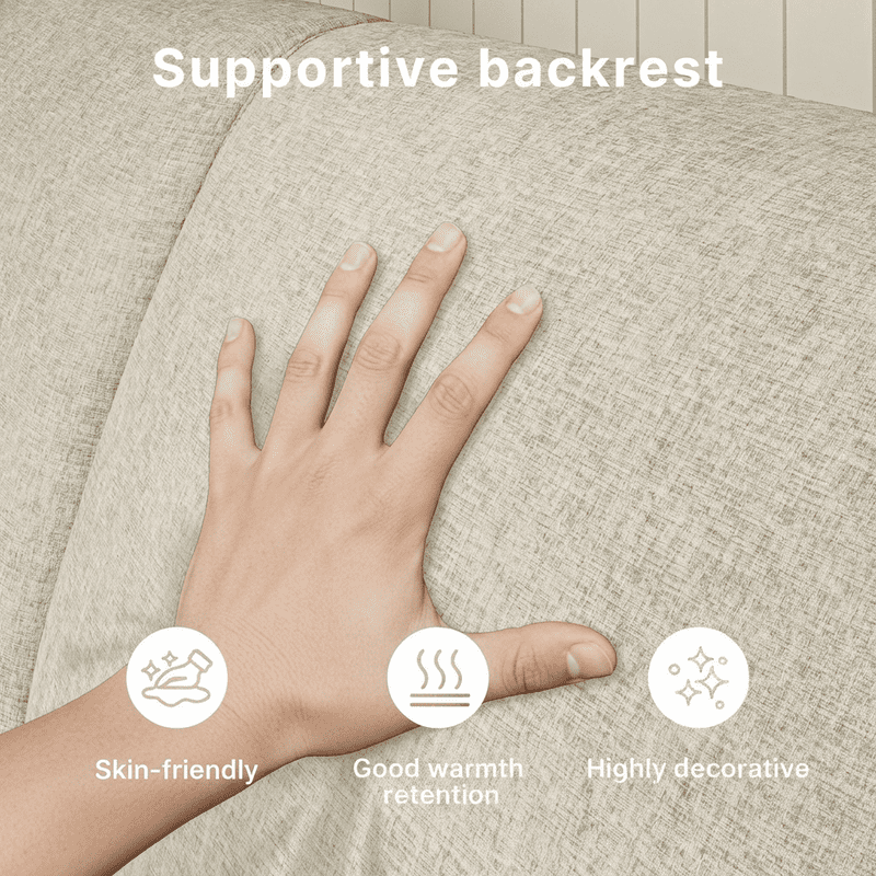 89”Chenille Upholstered 3-Seat Couch, Stylish Modern Design with Broad Armrests & Thick Cushions, Perfect for Home, Apartment & Living Area, Beige