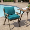 thumbnail image 3 of ARDEN Outdoor Dining Chair Cushion, 21 x 21, Water Repellent, Fade Resistant 21 x 21, Lake Blue Leala, 3 of 12
