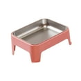 thumbnail image 5 of Dualoai Elevated Dog Bowl Anti Slip Container 15 degree Tilted for Small Animals Dogs Cats pink, 5 of 9